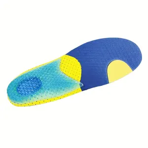 Comfortable Silicone EVA Sports Insoles Cushioning Shock Absorption Heel Pain Relief Insole For Shoes