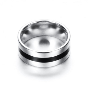 Anillo Minimalista de Acero Inoxidable de 8mm con Resina Epoxi Multicolor, Forma Geométrica, Joyería Moderna para Mujer, Regalo - Product Image 5