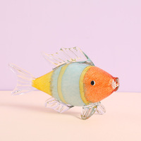 Murano Fisch Ornament Fisch Tierfiguren Glasiertes Glas TV-Schrank Dekoratives Geschenk Reichtum-Anziehen für die Inneneinrichtung