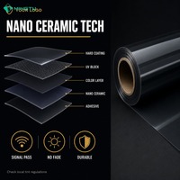 Film céramique nano charbon 20% VLT noir intense pour vitres de voiture, protection IR 85 UV 99, rejet de chaleur, vente en gros, usine OEM