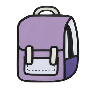 حقيبة كتب هزلية لطيفة <span class=keywords><strong>2D</strong></span> مع شعار مخصص ، حقيبة ظهر مدرسية بحزام قابل للفصل عصري مع إغلاق بسحاب - Product Image 4