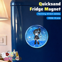Aimant shaker en acrylique écologique avec art de dessin animé personnalisé pour une décoration intérieure tendance et des ornements quotidiens