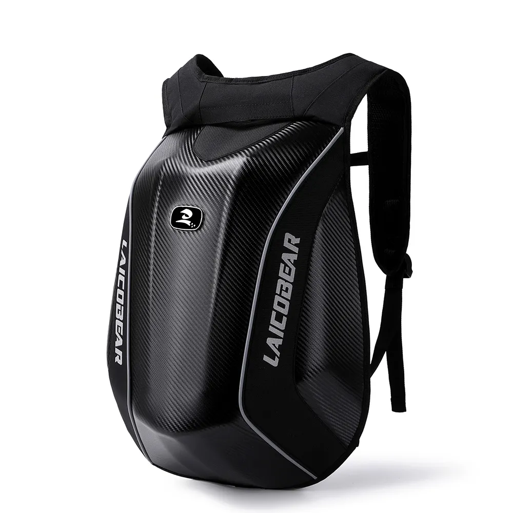 Impermeável Motocicleta Capacete Saco De Fibra De Carbono Multi-função Expansível Hard Shell Sacos De Alta Capacidade Motorbike Rider Mochila