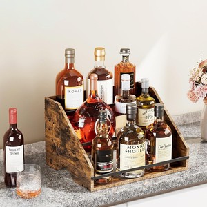 Wooden Multi Layer Liquor Display Rack Solid Wood 3 Tier <b>Bar</b> Counter Spirits Storage <b>Shelf</b> Desktop Organizer - Product Image 1