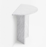 Table console demi-lune en marbre moderne de luxe, faite à la main, entrée, salon, salle de bain, appartement, mobilier polyvalent