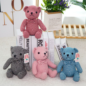 San valentino di colore diverso coppia carino peluche segugi dente orso materiale piccolo orsacchiotto con nastro - Product Image 2