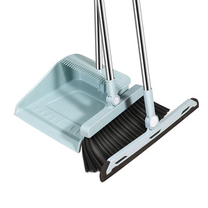 2023 New Stainless Steel Rotatable Broom Plastic Brushes Floor Cleaning Broom And Dustpan Set