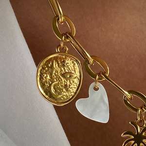 Style européen américain 18K en acier inoxydable Collier chaîne à maillons étoile indépendante Coeur DIY Pendentif Mode Bottes Four Aspirateur - Product Image 4