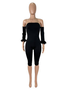 ZHEZHE Feather 2026 Tendencia de Primavera Mono Elegante de Mujer con Cuello Asimétrico, Elástico, Estilo Urbano, Ajustado - Product Image 4