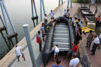 Yacht de sport pour 36 personnes de 8 mètres Bateaux gonflables ASM-800 de sol en aluminium Ponton électrique à flotteur Tube Fabrication soudée à vendre