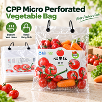 Op maat gemaakte logo's, transparante, food grade plastic groente- en fruitzakken van CPP, microgeperforeerd, met wicket sluiting voor automatische verpakking