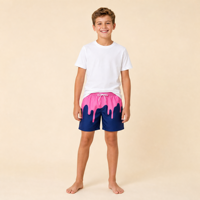 Shorts assortis papa et fils OEM, pour garçons, été, séchage rapide, décontractés, taille élastique, tie-dye coloré, pour enfants et tout-petits, style baseball