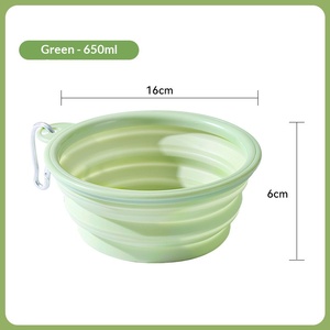 Portable Travel Collapsible Silicone Dog Bowl with Carabiner BPA Free Pet Feeding Bowl for Outdoor <b>Camping</b> OEM Private Label - Product Image 5