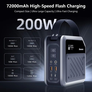 NEWSMY P72 268W 270Wh/72000mAh แบตเตอรี่พร้อมไฟสปอตไลท์ 2*100W USB-C PD 5 ช่องจ่ายไฟ วัสดุ ABS ทนไฟ สถานีไฟฟ้าพกพา - Product Image 2