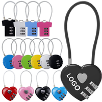 Cadenas à combinaison promotionnel Serrure de casier de gymnastique Cadenas d'amour en forme de coeur Serrure à mot de passe en alliage de zinc avec logo