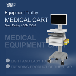 Modern Hospital Clinic Trolley Durable Metal <strong>Laptop</strong> Monitor Mobile Workstation Height-Adjustable For Gym School Living Room