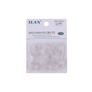 ILAN <b>Earring</b> <b>Backs</b> 6x10mm Clear Plastic 35Pc For Jewelry Making - Product Image 1