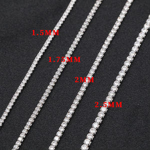 Pulsera de Tenis de Circonita Unisex de Moda al por Mayor de 1.5MM/1.75MM/2MM/2.5MM, Plata de Ley 925 - Product Image 4