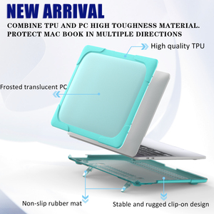 M2 13,3 pulgadas Hard Frosting PC Laptop Case para <span class=keywords><strong>Macbook</strong></span> <span class=keywords><strong>Pro</strong></span> 13 A2338 A2289 Shock Protection Cover con Kickstand para computadora - Product Image 4
