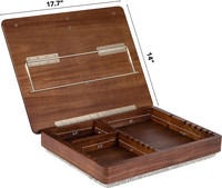 Bureau d'ordinateur portable en bois de bambou avec tiroir de rangement et coussin, plateau de lit à hauteur réglable pour bureau à domicile (marron)