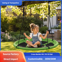 Balançoire ronde robuste de 40 pouces, balançoire nid suspendue réglable avec cordes pour enfants et adultes, pour jardin et aire de jeux extérieure