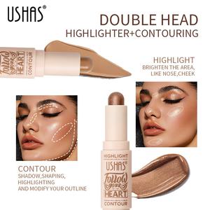 USHAS 2 <span class=keywords><strong>en</strong></span> 1 Natural Low-Light Luminous Mineral Pressed Powder Bronceador y resaltador de alto brillo Cross-Border para <span class=keywords><strong>Amazon</strong></span> - Product Image 2