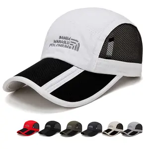 הדפסת לוגו מותאם אישית כובע ספורט הגנה מפני השמש חיצוני קיץ רשת נושמת מתקפל מהיר יבש כובעי בייסבול לגבר