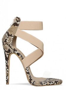 <span class=keywords><strong>Beige</strong></span> serpent clair à lanières talons aiguilles femmes chaussures à talons hauts pour dames sandales - Product Image 4
