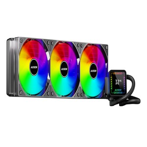 Pantalla de lente de PVC Digital negra de 360mm, enfriador líquido en tiempo Real <span class=keywords><strong>CPU</strong></span>/GPU, monitoreo de temperatura PWM, ventiladores en cadena 100% a prueba de fugas - Product Image 1