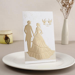 Invitations de mariage haut de gamme avec estampage doré, cartes d'invitation de mariage de haute qualité, exquises et élégantes - Product Image 1