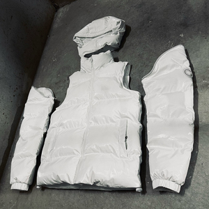 Custom Winter Cropped Down Coats Zip up <strong>Jackets</strong> ultra <strong>Light</strong> Duck Goose Embroidery logo Padded Bubble <strong>Puffer</strong> <strong>Jacket</strong> for Men Women - Product Image 4