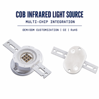 Source de lumière LED IR 850nm 940nm 50W 100W 200W 2x1500mA 20-24V par canal, substrat en aluminium, émetteur COB, composant technique