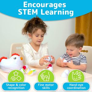 Jouet de tri de poulet d'oeufs de <span class=keywords><strong>pâques</strong></span> pour les tout-petits avec jeu de correspondance des couleurs de forme Activité de voyage éducative pour l'apprentissage préscolaire - Product Image 5