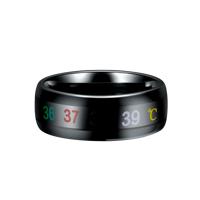 Bague intelligente en carbure de tungstène noire, vintage, à changement de couleur selon la température corporelle, pour la vente en gros de bijoux