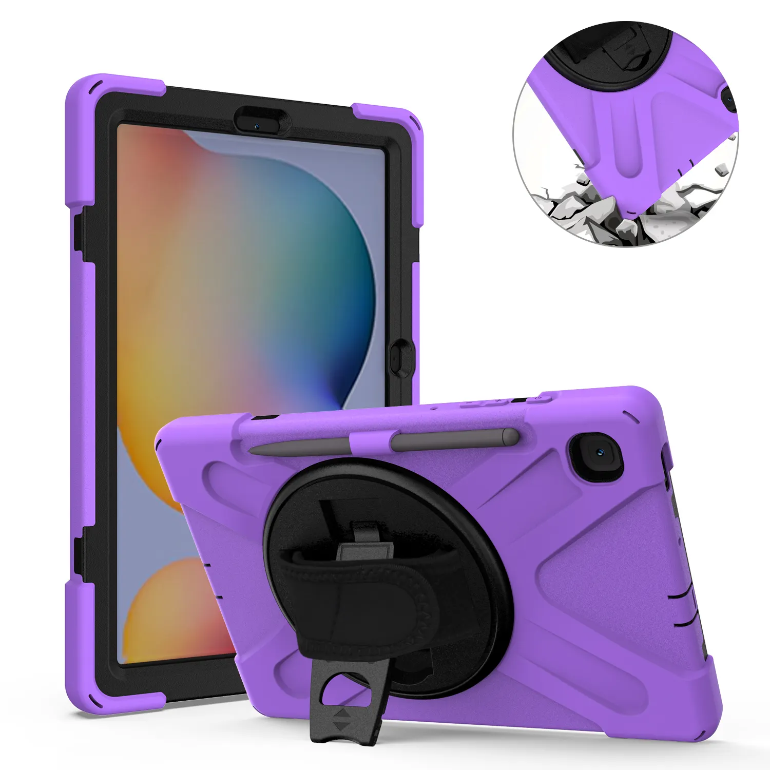 Casing tablet silikon + PC, sarung tablet untuk samsung galaxy tab s6 lite, penutup tablet galaxy a8 10.5