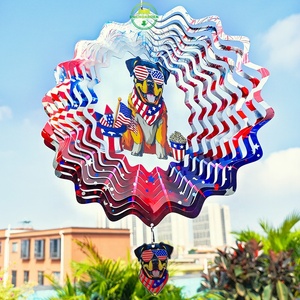 Molinetes de Viento Metálicos con Diseño de Perro Americano, Molinillo de Viento Colgante para Decoración de Exteriores, Molinillo de Viento de 12 Pulgadas para Adorno Navideño - Product Image 2