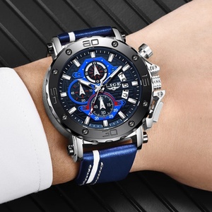 Montres à quartz fonctionnelles Lige 9996 pour homme, étanches, marque Lige, montre-bracelet en cuir pour homme - Product Image 3