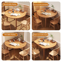 Ensemble de table à manger en bois massif moderne à double usage pliant rond et rétractable petits meubles de maison japonais