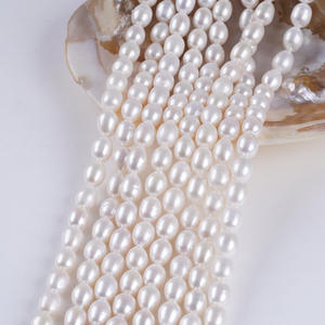 Cadena de Perlas Barrocas de Doble Cara de 9-10 mm, Perlas Sueltas de Agua Dulce Blancas Naturales para Hacer Joyas y Collares - Product Image 1