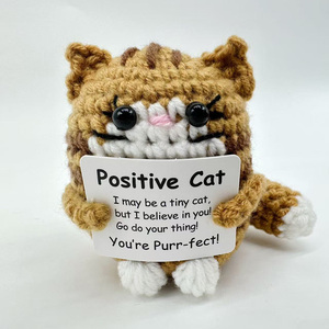 Decorazione per la casa di energia positiva <span class=keywords><strong>e</strong></span> regali per la festa di Natale ornamento di bambola di gatto divertente fatto a mano - Product Image 4
