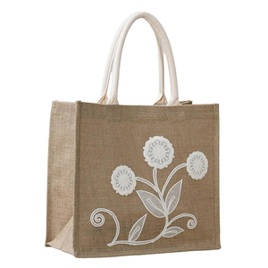 批发便宜的天然粗麻布亚麻黄麻手提袋促销礼品婚礼 - Product Image 6