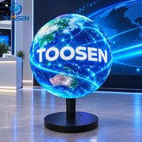 Layar LED Video Wall Globe Diameter Kustom TOOSEN P5 P8 P10 Definisi Tinggi untuk Pemasangan di Atap Gedung