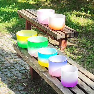 Ensemble de bols chantants en cristal pour bain sonore arc-en-ciel, <span class=keywords><strong>7</strong></span> notes de chakra, instruments de guérison sonore en quartz pour l'équilibre énergétique et le yoga - Product Image 2