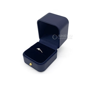 Caja de Joyería de Alta Gama con Logotipo Personalizado, Caja de Anillo de Cuero, Caja de Joyería de Cuero PU para Boda, Pendientes, Pulseras, Collares - Product Image 5