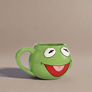 كوب سيراميك بتصميم ضفدع مخصص | فنجان قهوة برسوم حيوانات كرتونية | كوب أنمي مصنوع يدويًا كهدية للمكتب وأعياد الميلاد - Product Image 1