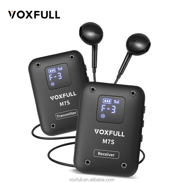 VOXFULL 2.4G Wireless in Ear Monitor Audio System Transmission Stereo Mono Recorder Rechargeable Transmitter Receiver for Stage