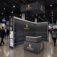Stand d'exposition en aluminium sur mesure 10x20 pieds avec cadre SEG, affichage portable et rangement verrouillable pour salon professionnel