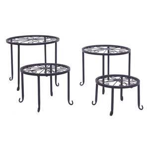 Support de plantes rond 4 en 1 DB Metal, support de pot de fleurs en fer, présentoir de jardin, style moderne - Product Image 4
