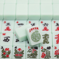 Tuiles de Mahjong Américaines Personnalisées en Acrylique Transparent Type USA, Ensemble de Mahjong Gravé Durable Taille Standard, Emballage Sous Film Rétractable