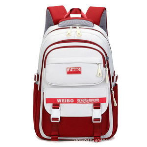 Weibo Student <b>Backpack</b> 15 Inches Color Blocking Girls <b>School</b> Education <b>Backpack</b> With Interior Zipper Pocket - Product Image 3